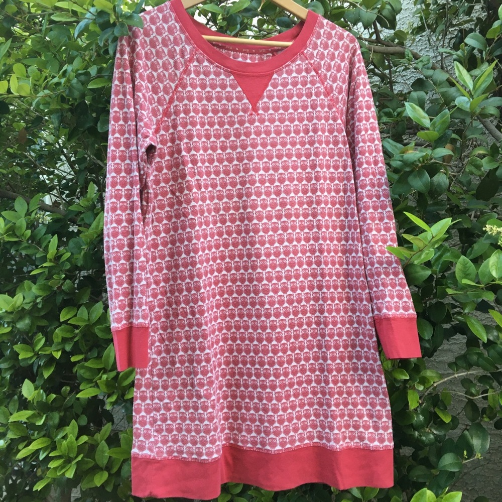 Jane & Bleecker Red Owl Dress Pajama Shirt Gown